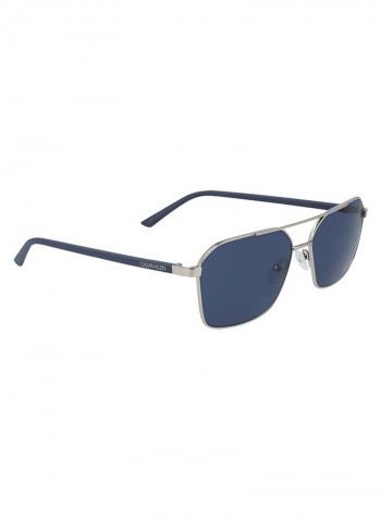 Men's Full-Rim Metal Rectangle Sunglasses - Lens Size: 58 mm