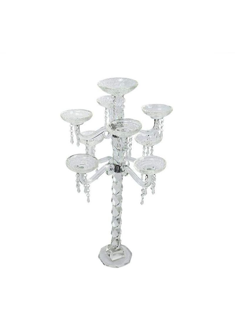 Sparkly Crystal Pillar Candle Holder Clear 37x83cm