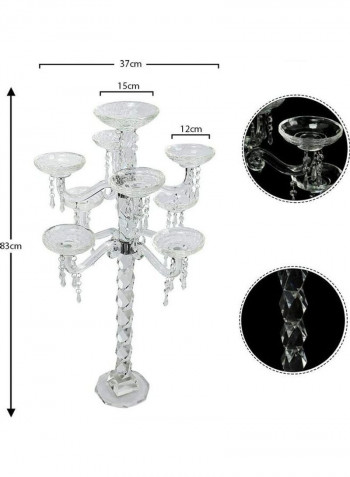 Sparkly Crystal Pillar Candle Holder Clear 37x83cm