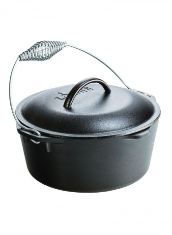 5 Quart Cast Iron Dutch Oven Black/Silver