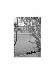 Girls On Seine Canvas Wall Art Multicolour 12 x 19inch