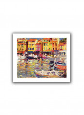 Honfleur Harbour 2011 Gallery Wrapped Canvas Wall Art Multicolour 14 x 14inch
