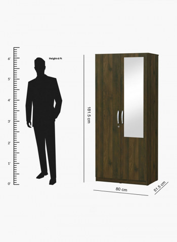 Kulltorp Door Wardrobe With Mirror Brown/Black
