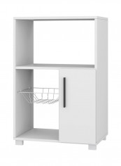 Salvador Microwave Cart With 1-Door Cabinet White