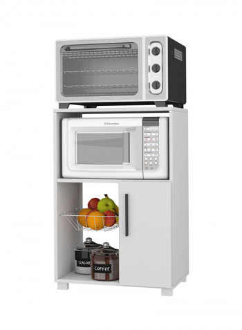 Salvador Microwave Cart With 1-Door Cabinet White