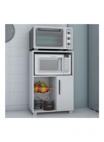 Salvador Microwave Cart With 1-Door Cabinet White
