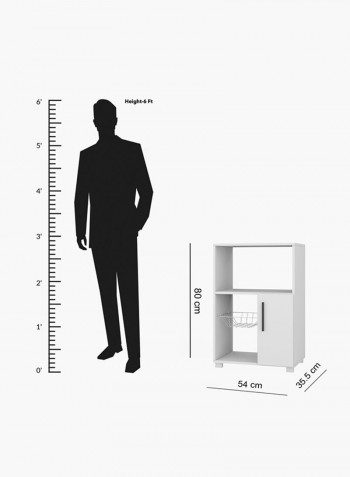 Salvador Microwave Cart With 1-Door Cabinet White