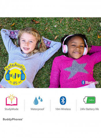 Wave Bluetooth Kids Headphones Waterproof Unicorn Pink
