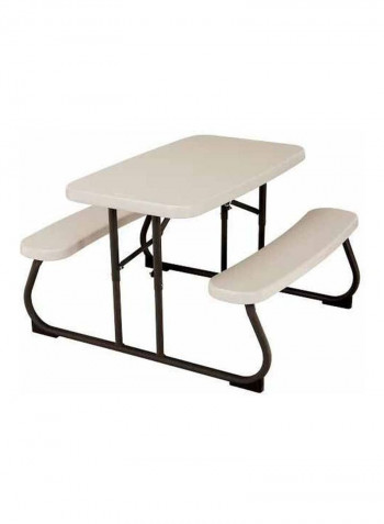 Foldable Picnic Table Beige/Black 101x95x53.4cm
