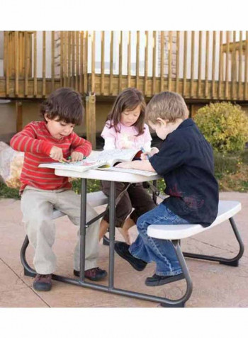 Foldable Picnic Table Beige/Black 101x95x53.4cm