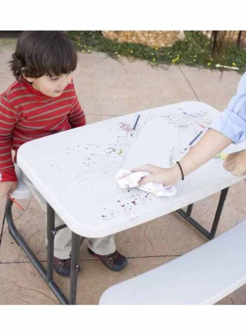 Foldable Picnic Table Beige/Black 101x95x53.4cm