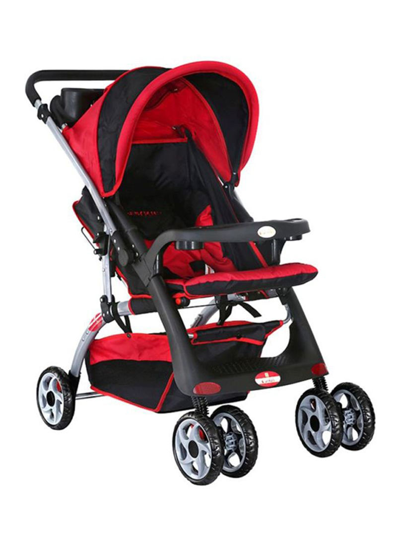 Baby Single Stroller - Red/Black/Silver