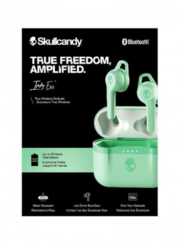 Indy Evo True Wireless Earbuds With Charging Case Pure Mint