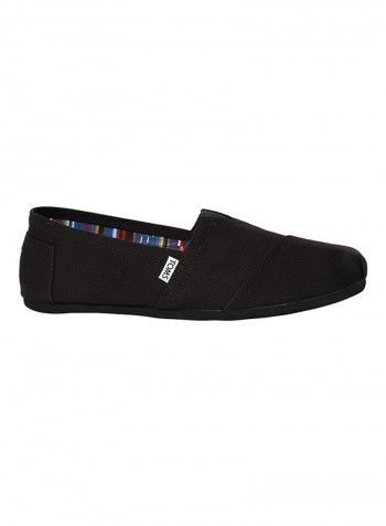 Leatherette Slip On Loafers Black