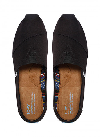 Leatherette Slip On Loafers Black
