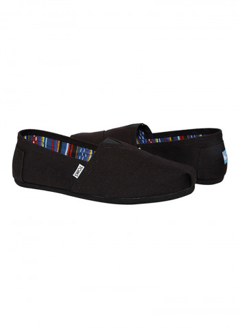 Leatherette Slip On Loafers Black