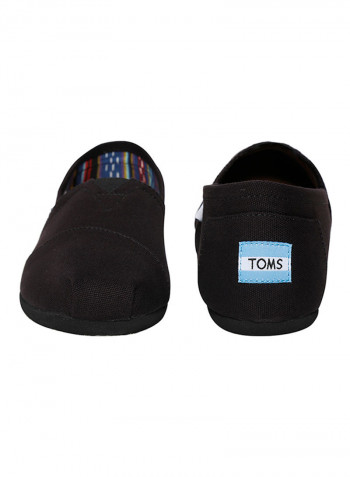 Leatherette Slip On Loafers Black