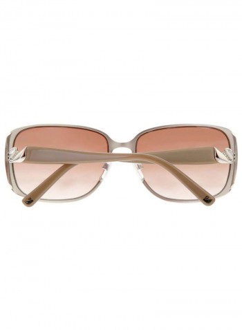 Women's Rectangular Frame Sunglasses - Lens Size: 61 mm