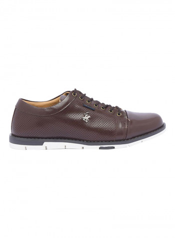 Men's Perforated Lace-Up Shoes Brown