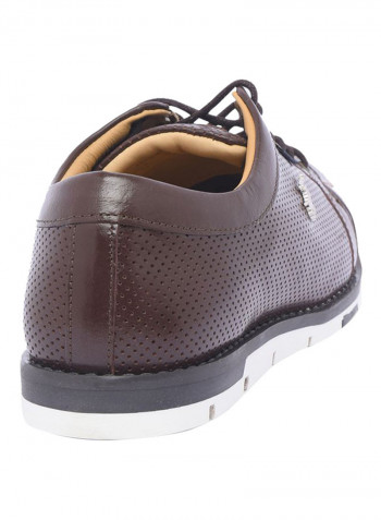 Men's Perforated Lace-Up Shoes Brown