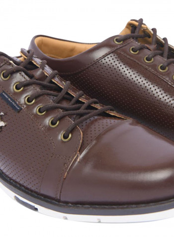 Men's Perforated Lace-Up Shoes Brown