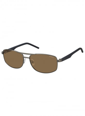 Men's Rectangular Frame Sunglasses - Lens Size: 59 mm