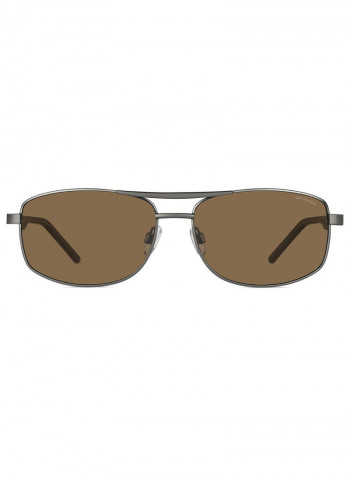 Men's Rectangular Frame Sunglasses - Lens Size: 59 mm