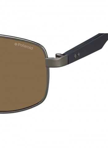 Men's Rectangular Frame Sunglasses - Lens Size: 59 mm