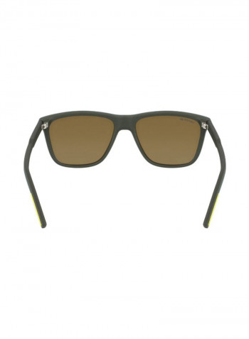 Men's Full Rimmed Modified Rectangular Frame Sunglasses - Lens Size: 57 mm