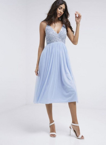 Irina Midi Party Dress Blue