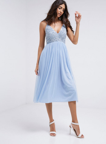 Irina Midi Party Dress Blue