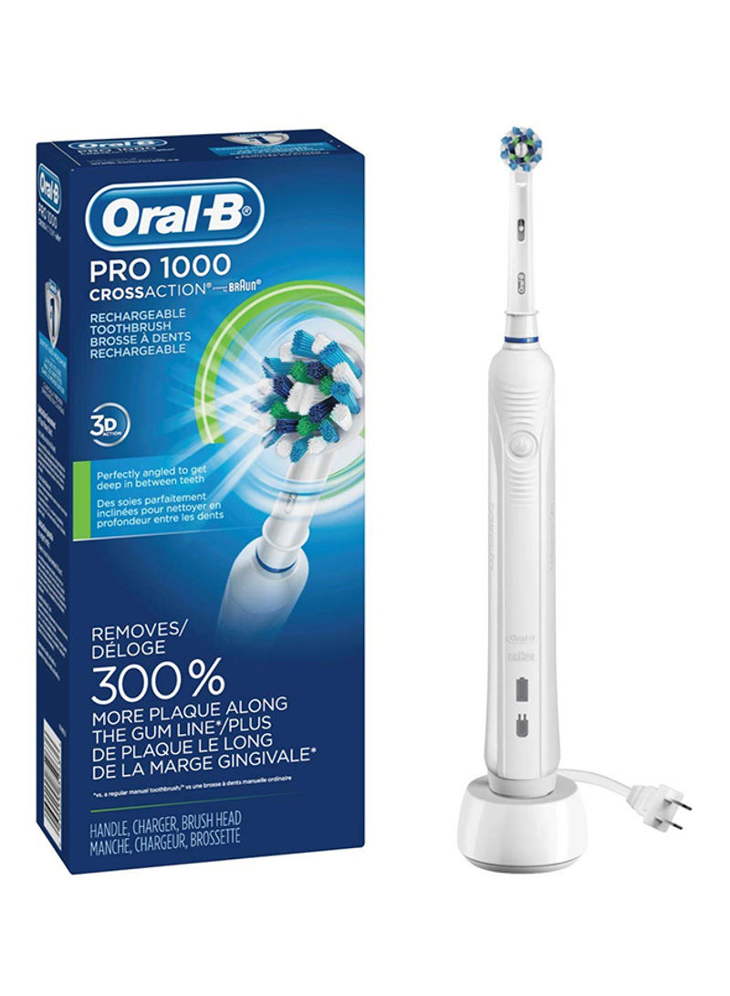 Pro 1000 Power Rechargeable Toothbrush White