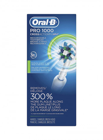 Pro 1000 Power Rechargeable Toothbrush White