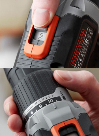 18V Cordless Hammer Drill With Battery (1.5Ah Li-Ion) BCD003C1-GB Orange/Black