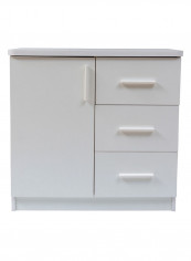 Boston 1-Door Dresser With 3 Drawers White 82x77.5x39cm