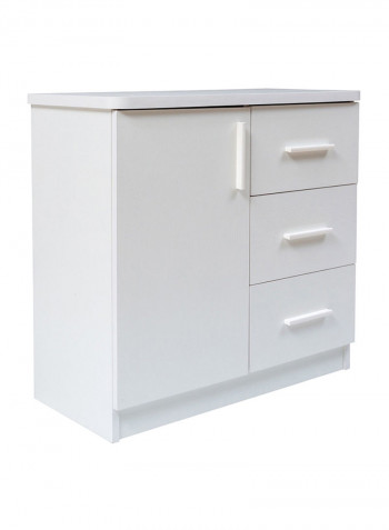 Boston 1-Door Dresser With 3 Drawers White 82x77.5x39cm
