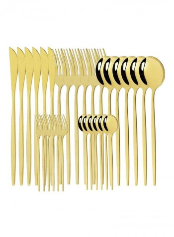 30-Piece Cutlery Set Gold