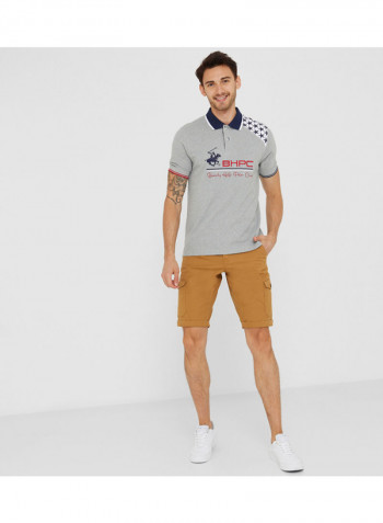 Stylish Collared Neck Polo Grey
