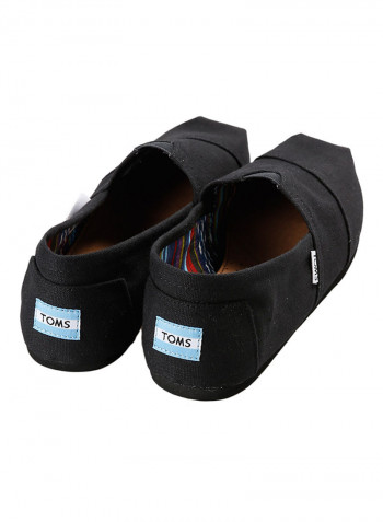 Solid Textured Slip Ons Black