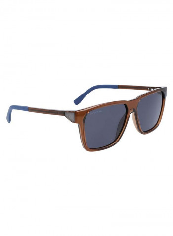Men's Full Rimmed Modified Rectangular Frame Sunglasses - Lens Size: 57 mm