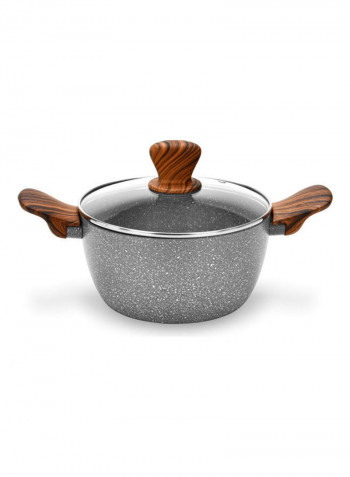 7-Piece Induction Bottom Cookware Set Light Grey 20x10.5cm