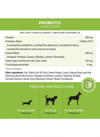 All Natural Advanced Dog Probiotics 90 Chews متعدد الألوان 270غم