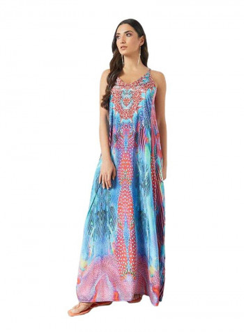 All Over Printed Maxi Dress Mutlicolour