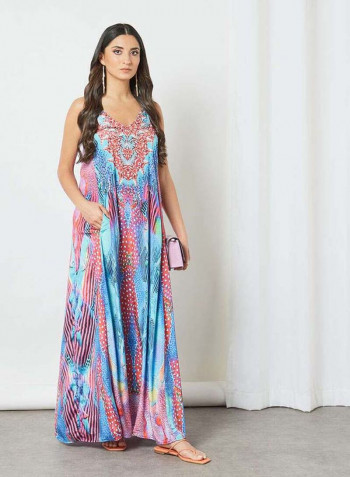 All Over Printed Maxi Dress Mutlicolour