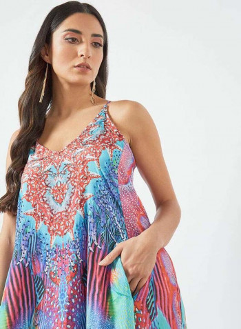 All Over Printed Maxi Dress Mutlicolour