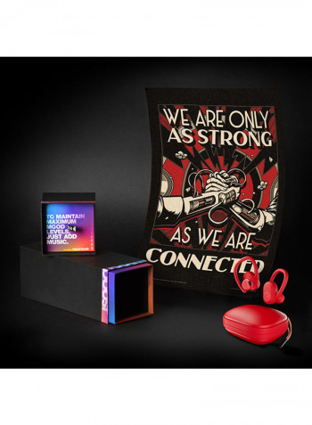 Push Ultra True Wireless Earbuds With Charging Case And Print Art Strong Mood Boost Strong Red
