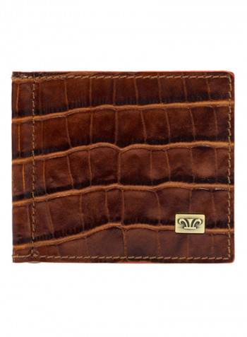 Wittet Croco Leather Money Clip Wallet Brown