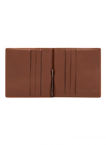Wittet Croco Leather Money Clip Wallet Brown