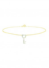 10 Karat Gold Key Shape Mother Of Pearl Jewellery Set