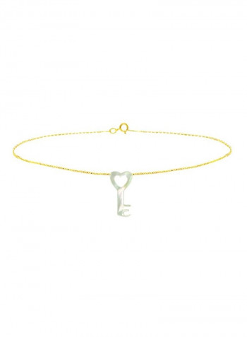 10 Karat Gold Key Shape Mother Of Pearl Jewellery Set